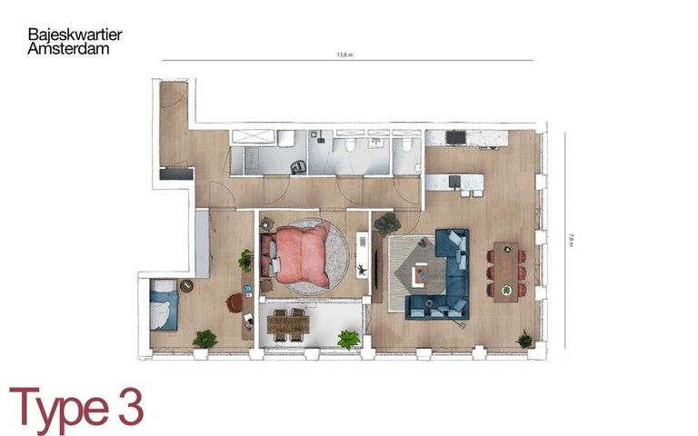 Type 3: 3-kamer appartement